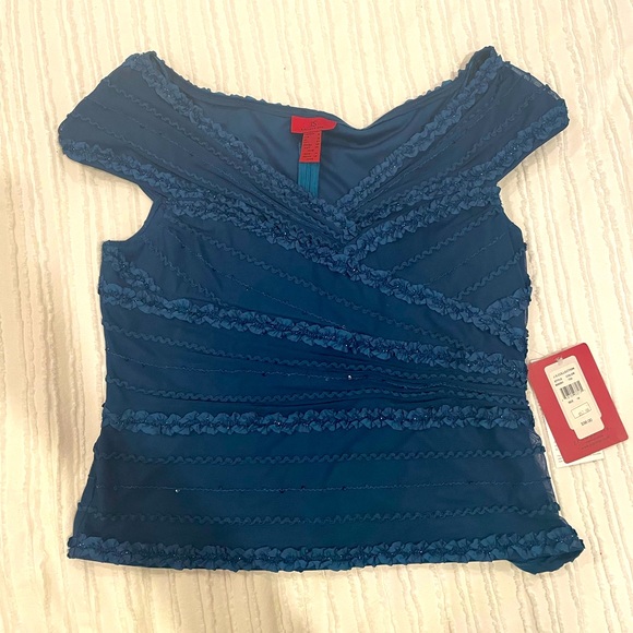 JS Collections Tops - Blue Sequin Party Top from JS Collection. Size 16. NWT